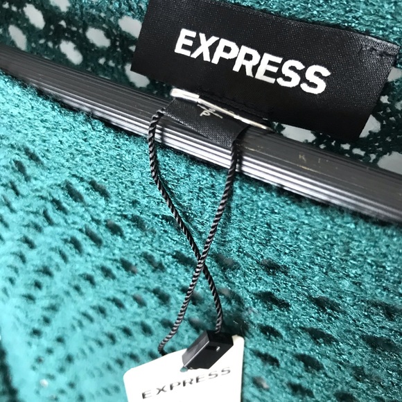 Open Knit Sweater Emerald Green Women’s S NWT Express - Picture 7 of 8